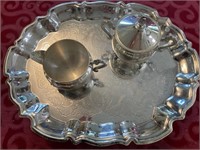 Selection of Silverplate and Brass Trays/Platters