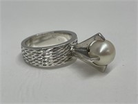 Tests 925 Silver Cool Mod. Perl Ring Size 5 1/2