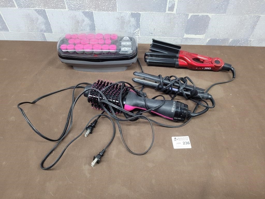 Hair straightener and hair curlers