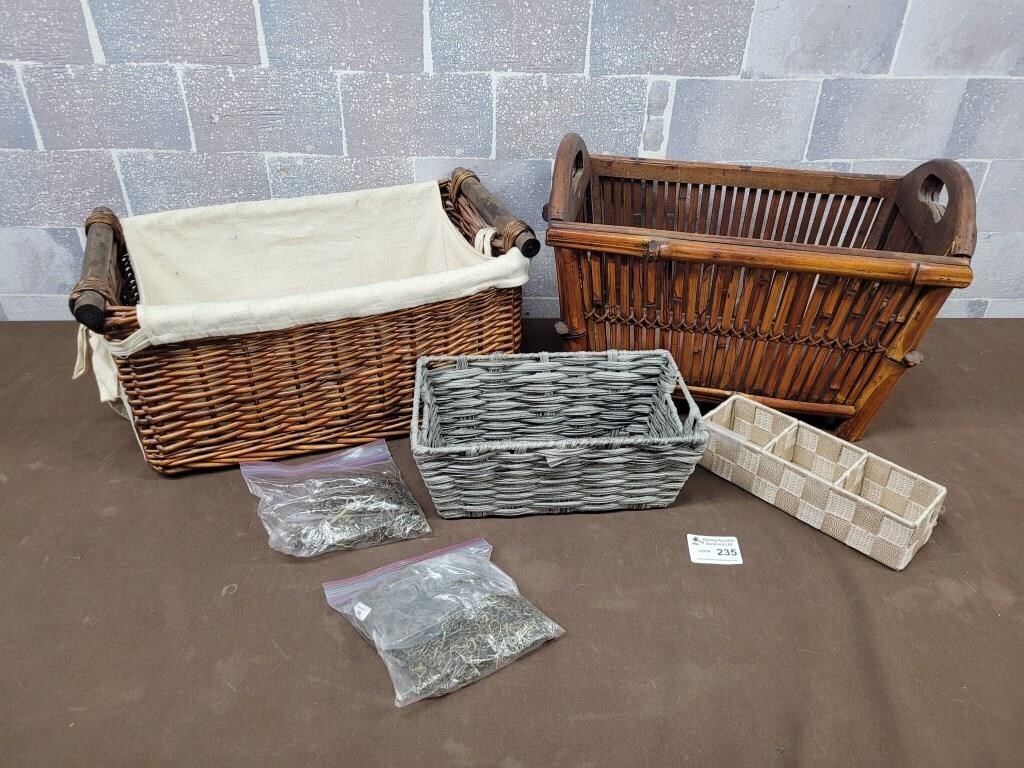 Modern baskets and small metal keys