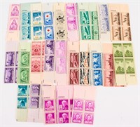 Stamps 25 Plate Blocks Three Cent Postage