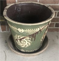2- large Pottery flower pots