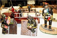 3 Fireman Statues and Truck CHOICE