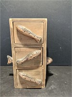 Wooden Fish 3 Drawer Box