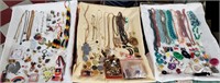 3 huge trays of jewelry, pins, etc