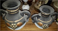 2 Pc Black Pitcher Style Candle Holders