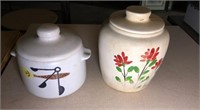 Lot of 2 vintage canisters