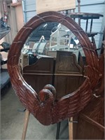 CARVED SWAN MIRROR 31" x 25"