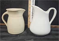Two stoneware & ironstone pitchers