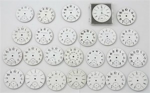 PW dial lot (25) American, 16-18S, enamel dials