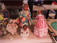 Four primitive dolls crafted from Mississippi