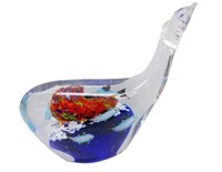 Glass Whale Paperweight