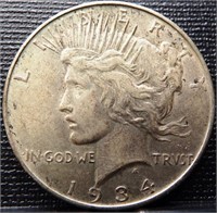 1934-D Peace Silver Dollar Coin