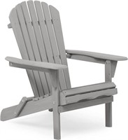 Wooden Outdoor Folding Adirondack Chair, Grey