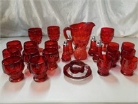 Ruby red glassware