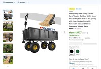N5586  Vecukty Steel Dump Cart, 3 cu ft, 600 lbs.