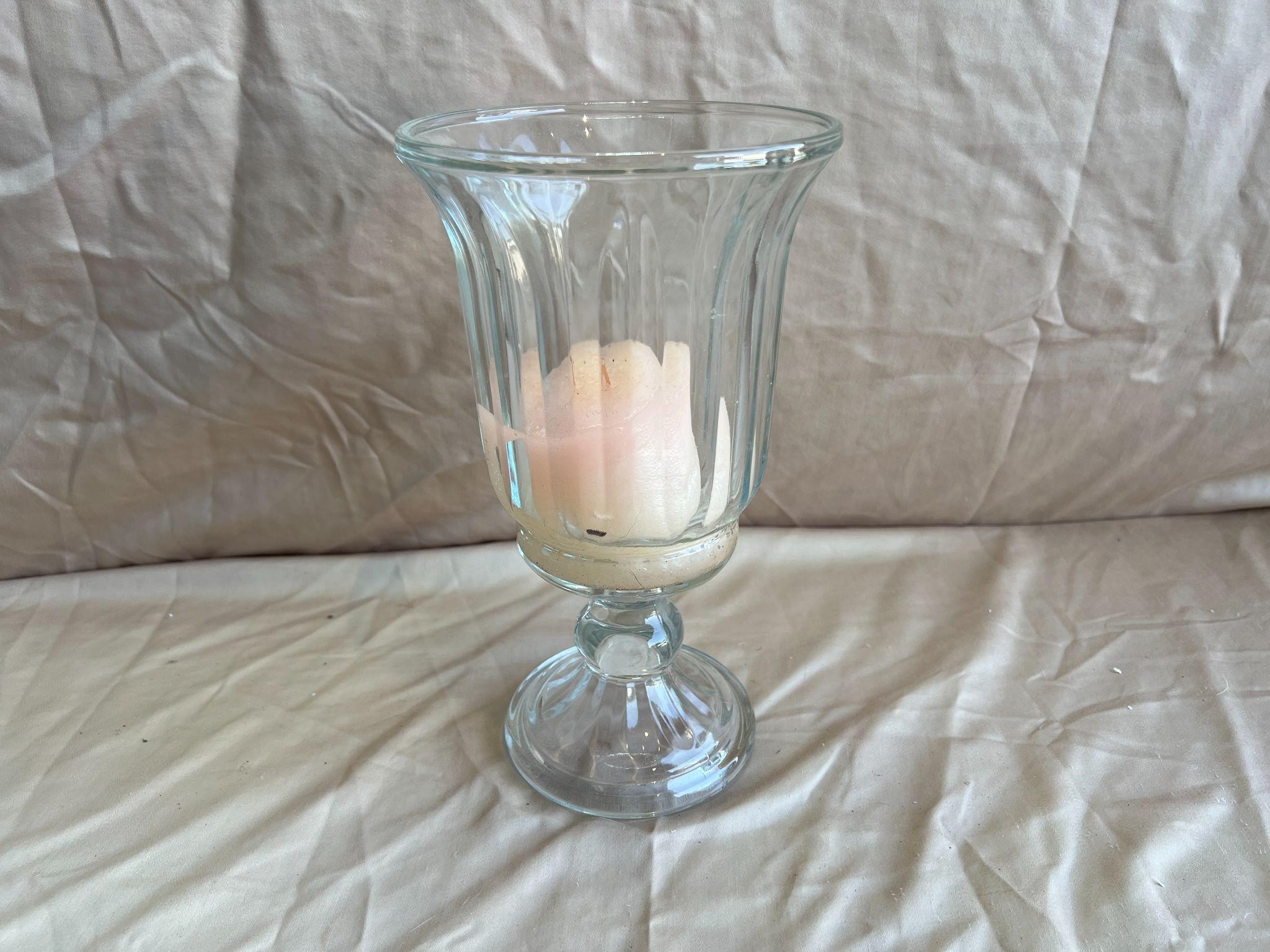 Clear Glass Candle Holder