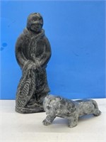Carving & Wolf Original Molded Sculpture