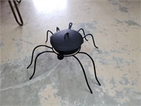 B- CAST IRON SKILLET ON SPIDER STAND