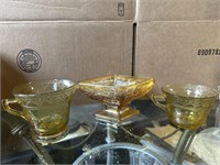 Vintage Indiana Amber Carnival Glass, Diamond