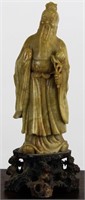 19th CENTURY CHINESE CARVED SOAPSTONE SCULPTURE