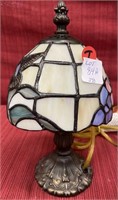 Art Deco style lamp with slagg glass shade 9.5”