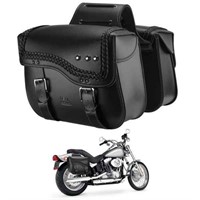 30L Motorcycle Synthetic Leather Saddlebag Black