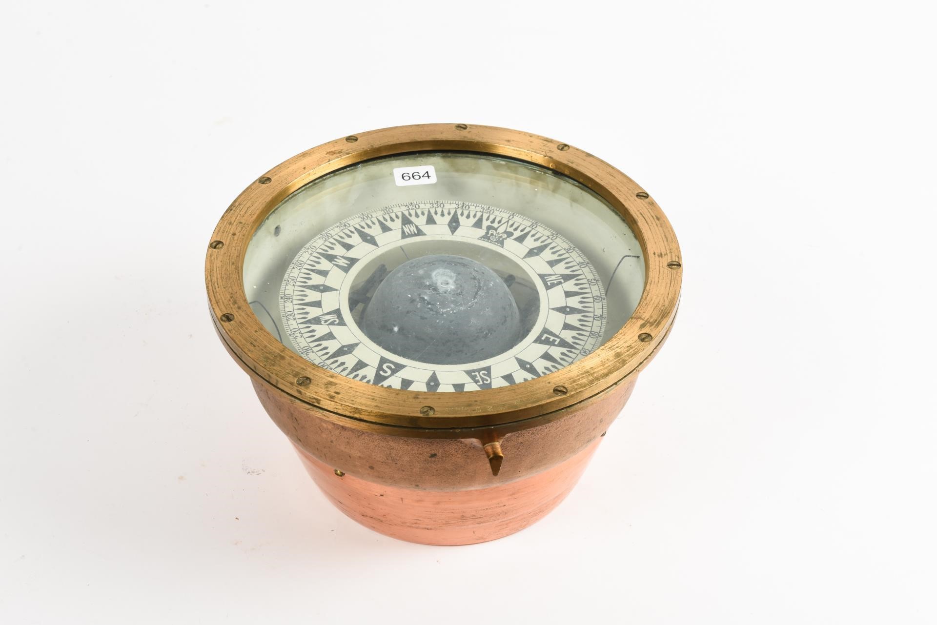 VINTAGE BRASS MARINE COMPASS