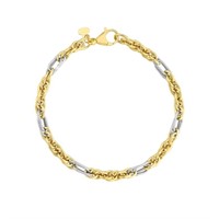 MIDAS 14 Kt Two-Tone Mixed Rope Chain