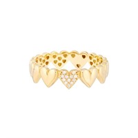 MIDAS 14 Kt Diamond Heart Band Ring