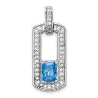 Sterling Silver Blue Topaz Crystal Pendant