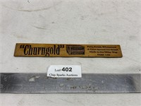 Vintage "Churngold" Butter Wood Advertising Ruler