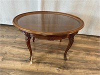 Vintage Mahogany Glass Top Butler Serving Table