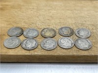 TEN Dimes from the 1950’s Various