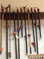 WALL OF PIPE CLAMPS