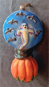 Blown Mercury Glass Halloween Ornament.