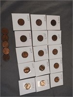 1939 (14), 1941 S (1) and 5 various wheat pennies