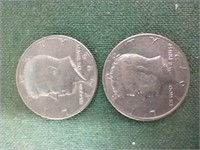 2 1972 Kennedy half dollars