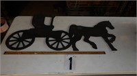 Wooden Cutout Horse & Buggy