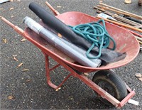 Metal Wheel Barrow w/ Contents