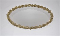 Vintage Gold Gilted Mirrored Dresser Tray