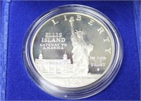 1986S LIBERTY PROOF SILVER DOLLAR W BOX PAPERS