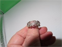 Ornate 925 Silver Ring Size 9