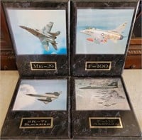 W - 4 MILITARY AIRCRAFT PLAQUES (B31)
