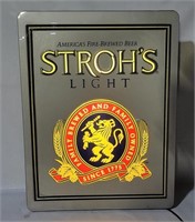 Stroh's Light Plastic Lighted Bar Sign