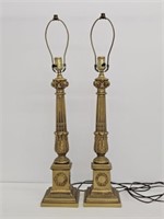 PAIR OF METAL LAMPS - TRILIGHTS - WORKING