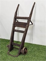 ANTIQUE WOOD HAND CART-43.5" TALL X 18.25" W X 11"