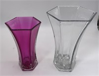 2 HOOSIER GLASS VASES