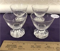 Set of 4 Very Pretty Small Glass Shot Size Glasses