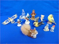 Collection Of Small Ornaments; Birds, Cats,